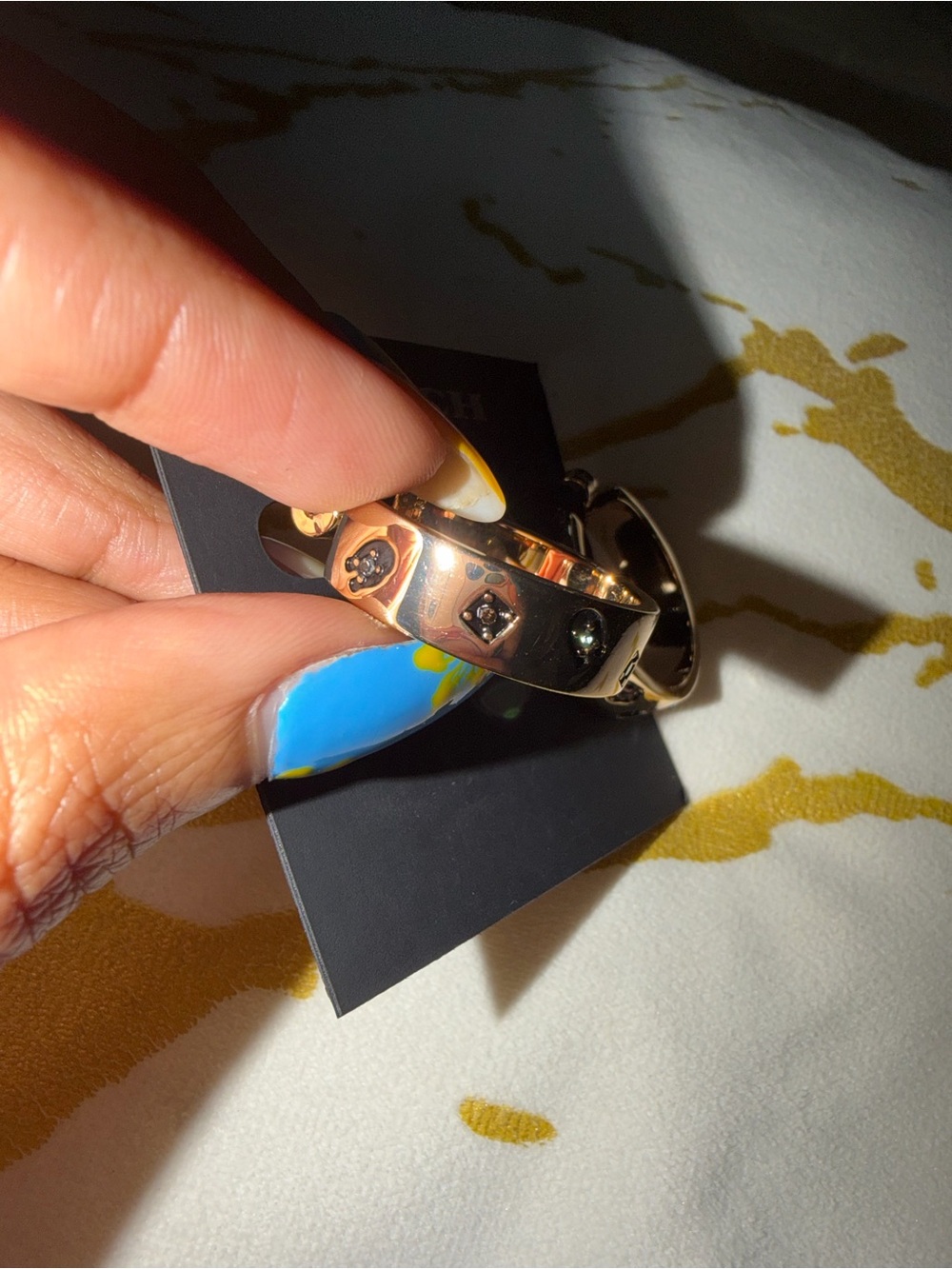 COACH Signature Gem Hoop Earrings - Picture 3 of 7